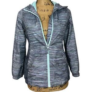 Girl's Free Country Striped Light Zip Up Jacket‎ size Medium 10/12